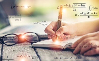 Equations on the background, study concept with math