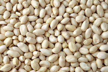 Grãos de amendoim sem pele em close-up