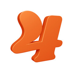 3d orange number 4 design for math, business and education concept 