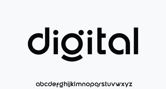 futuristic modern geometric alphabet font