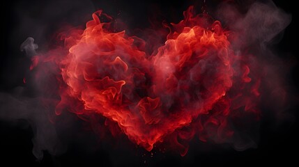 Fiery Heart Red Smoke - Valentine's Day 2023 