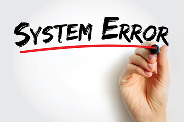 System Error text quote, concept background