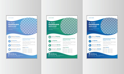 Medical flyer and poster design template