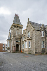 Anderson Institute building, Shetland island, vertical shot
