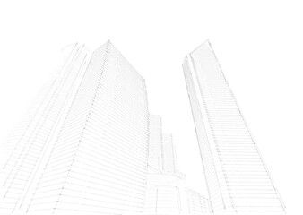 Architecture in the city 3d rendering