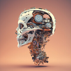 Humanoid Robot Head male