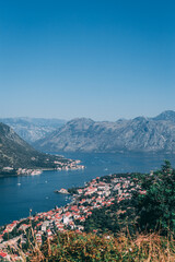Fototapeta na wymiar Kotor view from mountains hiking trail Montenegro