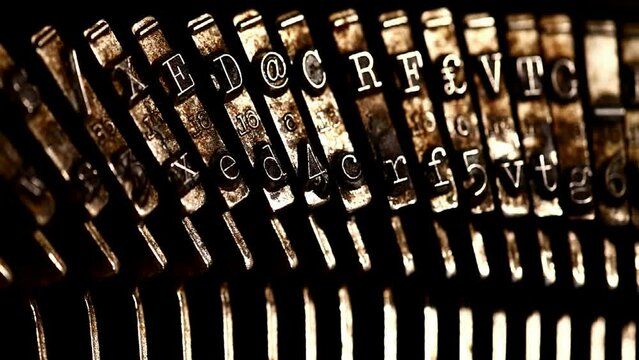 Typewriter and letters on it close up
