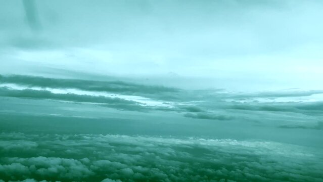 Sky cloud gradient light background. Cloudy in sunshine calm bright winter air background. Gloomy vivid cyan landscape.