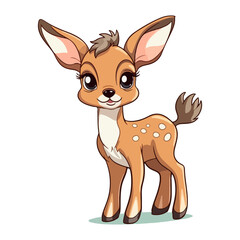 baby deer, mouse deer cute cartoon vector
