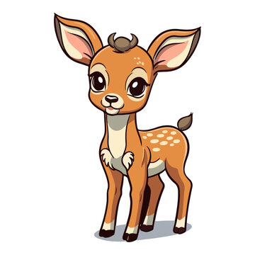 baby deer, mouse deer cute cartoon vector
