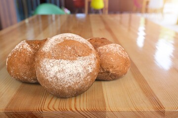 sweet soft fresh bread bakery on desk