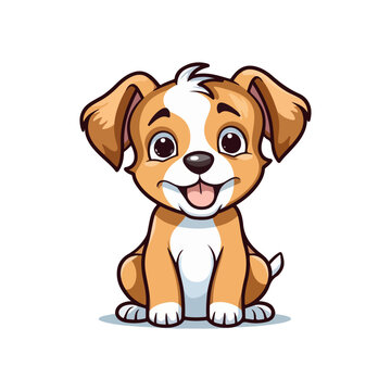 puppy baby dog cute cartoon vector