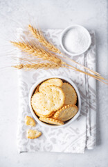 Graham cracker with salt on a white isolated background