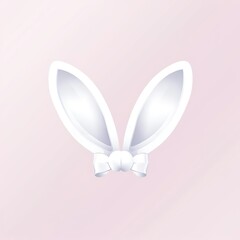 Set bunny rabbit white ears