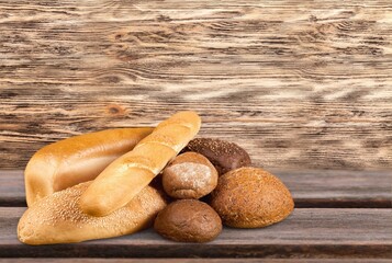 sweet soft fresh bread bakery on desk
