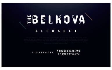 Modern minimal abstract alphabet fonts. Typography technology, electronic, movie, digital, music, future, logo creative font. vector illustration