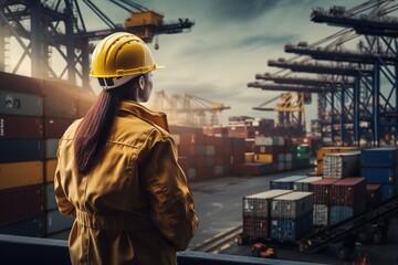 A woman worker at the port