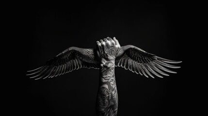 Flügel-Tattoo auf Arm