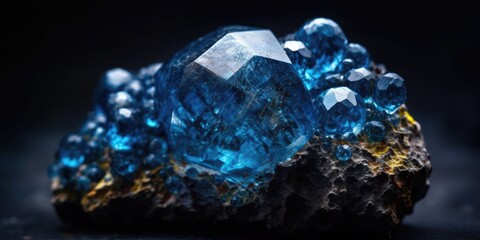 Mineral stone corundum blue close-up. Generative AI