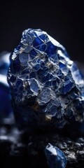 Photo of the mineral stone sodalite close-up, macro. Generative AI