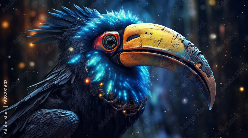 Canvas Prints dark beast of west fantasy - toucan