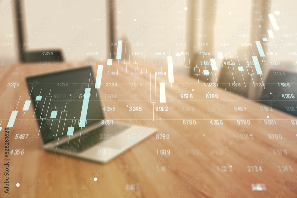 Aufkleber abstract creative analytics data spreadsheet on modern computer background, analytics and analysis c