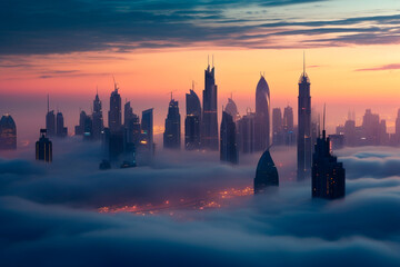 Obraz premium Dubai under the mist