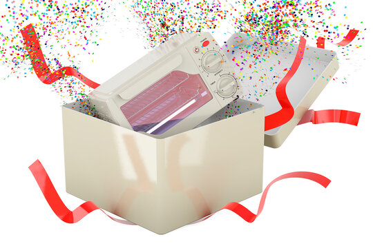 Ultraviolet Sterilizer Cabinet inside gift box. 3D rendering