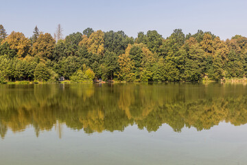 Fototapeta na wymiar Kambersky rybnik pond, Czech Republic