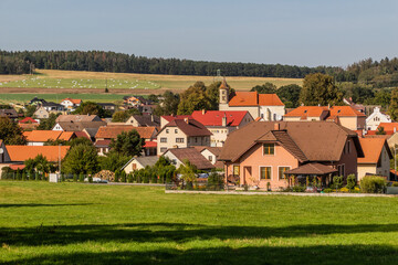 Fototapeta na wymiar View of Kondrac village, Czech Republic