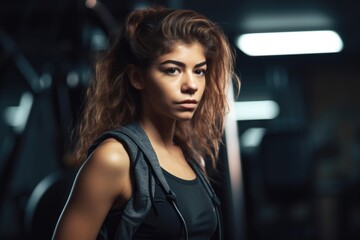 Fototapeta na wymiar cropped shot of a sporty young woman in gym