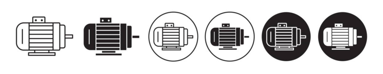 Electric motor icon set. ev car engine motor sign. industrial dc electromotor vector symbol. suitable for mobile app, and website UI design. - obrazy, fototapety, plakaty