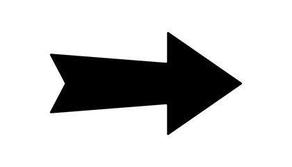 Arrow icon. Simple vector arrow illustration. Black icon.