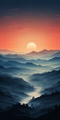 Fototapeta premium High-Definition Pastel Gradient Wallpaper: An Aesthetic and Calming Background for Apple Devices and Mobile Phones in 32K Resolution. Generative Ai