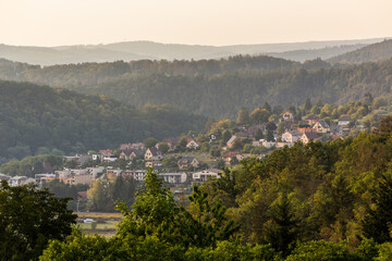 Aerial view of Sazava town, Czech Republic