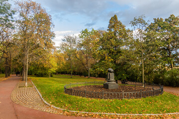 Statue of pebble in Letna park, Prague, Czech Republic
