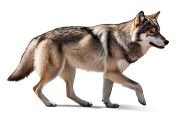 wolf walking side profile view on isolated background © FP Creative Stock