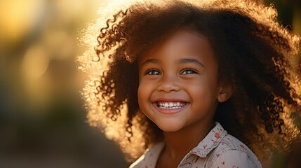 Smiling Children in the Autumn Landscape
