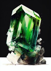 Green tourmaline, stone, gemstone, green stone, generated by ai