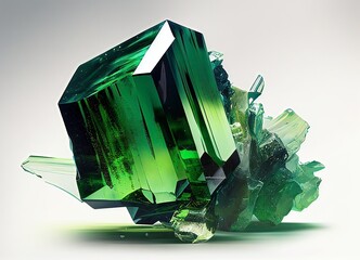 Green tourmaline, stone, gemstone, green stone, generated by ai