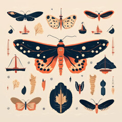 Fototapeta premium Abstract Illustration Flying and Sailing