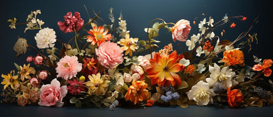 collage of flowers made with AI generative technology