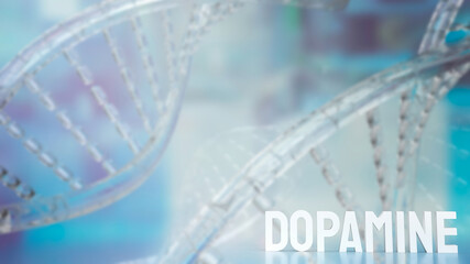 The  Dopamine text on sci background 3d rendering