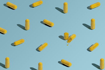 Berberine pills on background