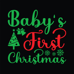 Baby's First Christmas T-shirt Design