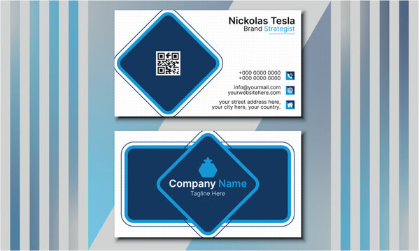 Luxury and elegant business card, Double-sided creative business card vector design template. Business card for business and personal use, creative business card, name card.