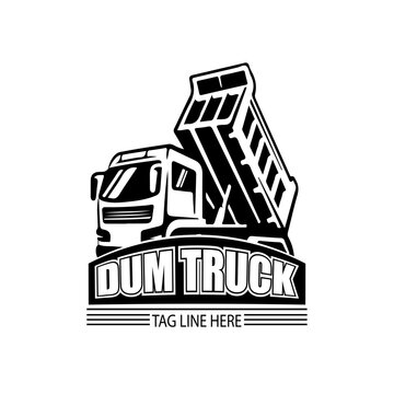 icon logo dump truck vector