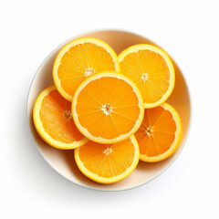 Fototapeta premium Top-down view of a bowl of oranges.