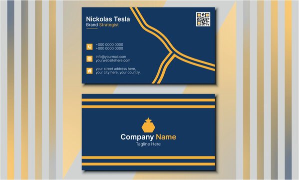 Luxury and elegant business card, Double-sided creative business card vector design template. Business card for business and personal use, creative business card, name card.